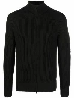 C.P. Company pull zippé à plaque logo