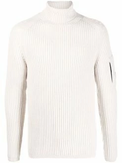C.P. Company pull en maille nervurée à col roulé