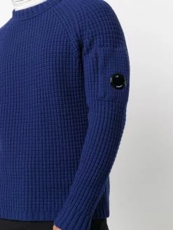 C.P. Company pull en maille gaufrée à patch logo