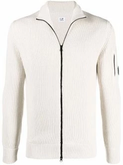C.P. Company pull zippé en maille nervurée