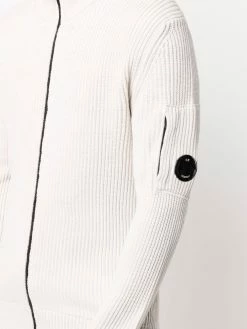 C.P. Company pull zippé en maille nervurée