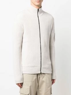 C.P. Company pull zippé en maille nervurée