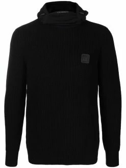 C.P. Company pull en maille nervurée à capuche