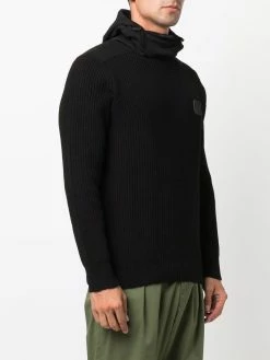 C.P. Company pull en maille nervurée à capuche