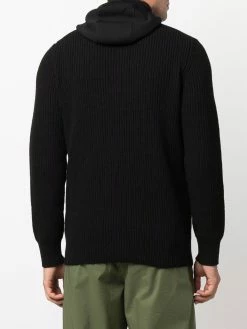C.P. Company pull en maille nervurée à capuche