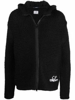 C.P. Company hoodie zippé à logo imprimé