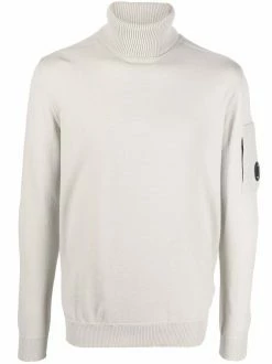 C.P. Company pull en maille nervurée à col roulé