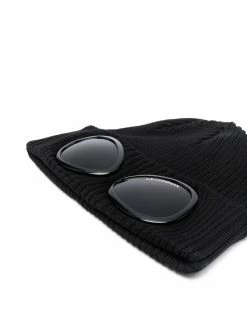 C.P. Company Goggles-embellished ribbed-knit beanie