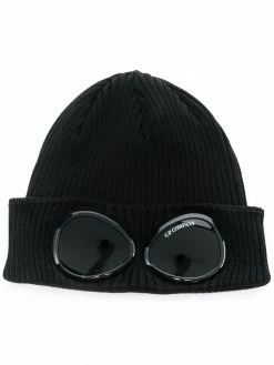 C.P. Company Goggles-embellished ribbed-knit beanie